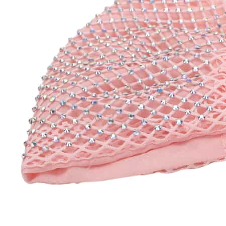 Pink Mesh with Sparkling Color Crystal Rhinestones 2 Ply Fashion Mask (Non-Returnable) image number 3
