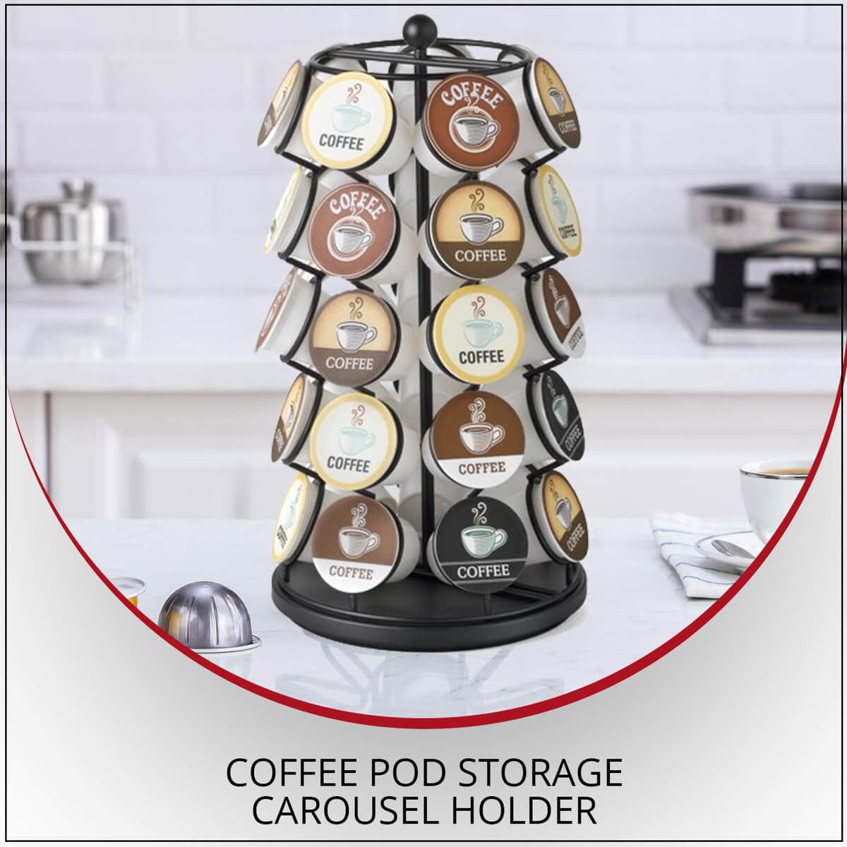  K Cups Holder,K Cup Carousel, Coffee Pods Storage