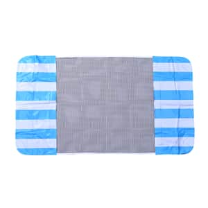 Set of Blue Swimming Pool Float Hammock and Inflator