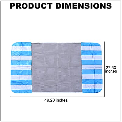 Set of Blue Swimming Pool Float Hammock and Inflator