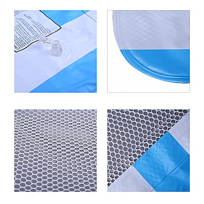Set of Blue Swimming Pool Float Hammock and Inflator