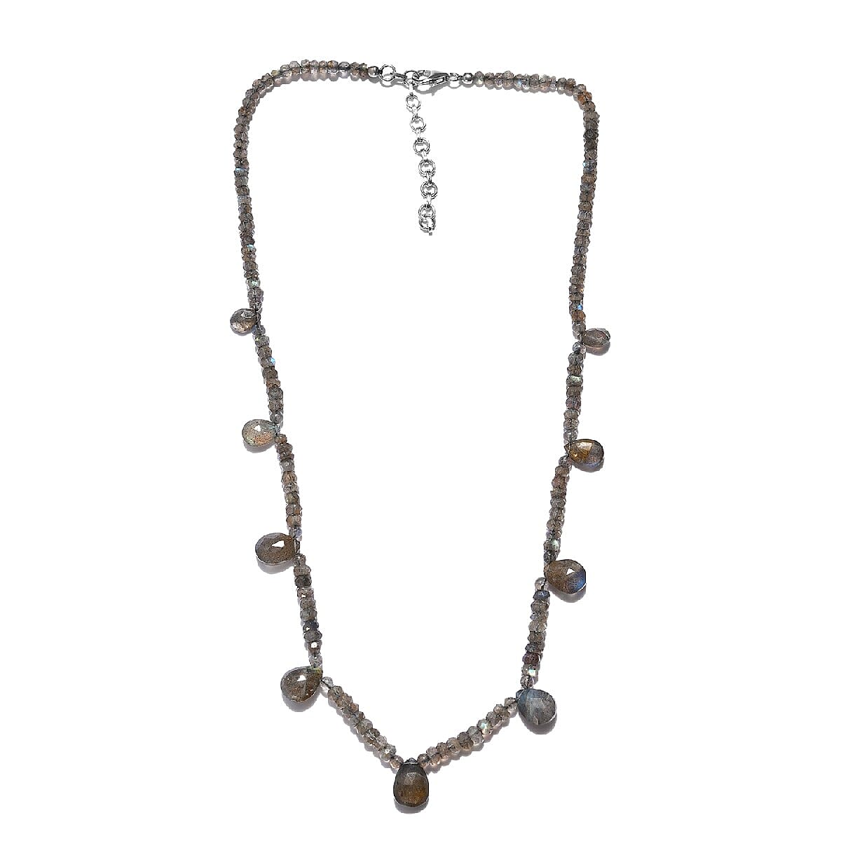 Malagasy Labradorite Necklace 18 Inches in Platinum Over Sterling Silver 83.75 ctw