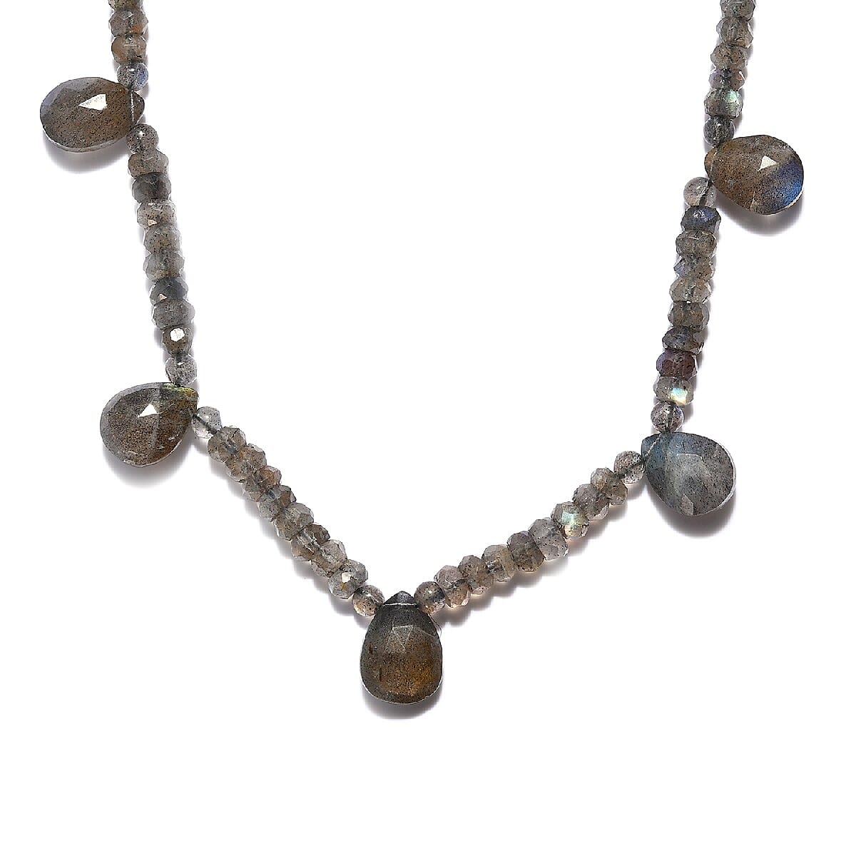 Malagasy Labradorite Necklace 18 Inches in Platinum Over Sterling Silver 83.75 ctw