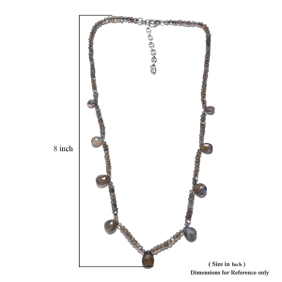 Malagasy Labradorite Necklace 18 Inches in Platinum Over Sterling Silver 83.75 ctw