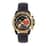 Morphic M88 Series Japanese Quartz Movement Black Genuine Leather Strap Watch in ION Plated YG Over Stainless Steel (45mm)