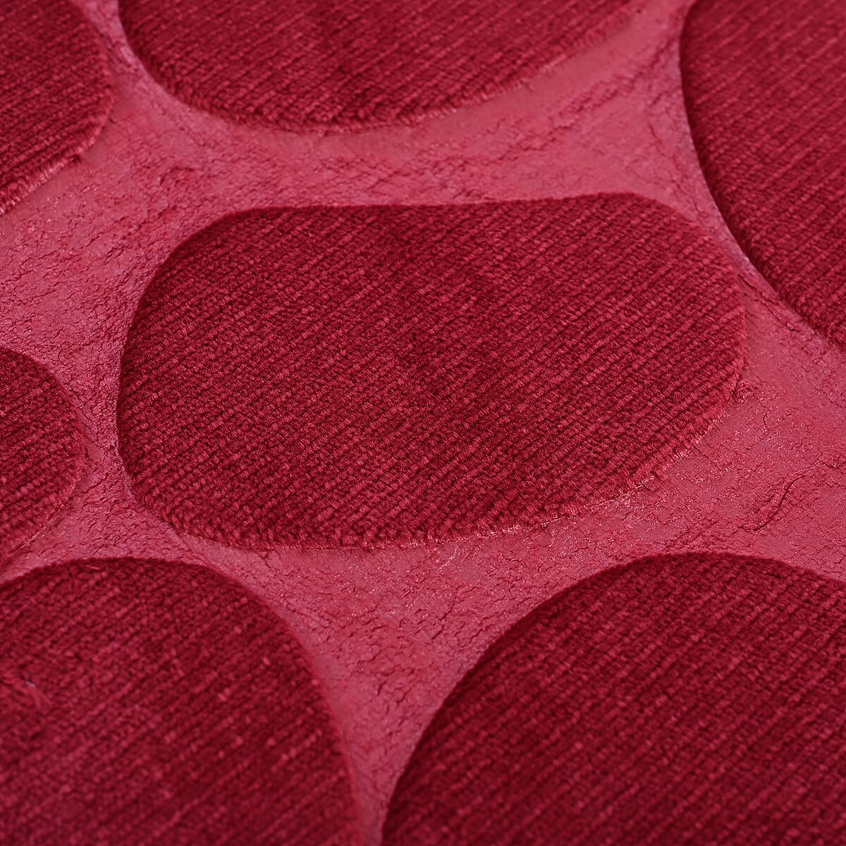 Set of 3 Piece - Burgundy Polyester Bath Mat, Toilet Mat and Toilet Cover image number 5