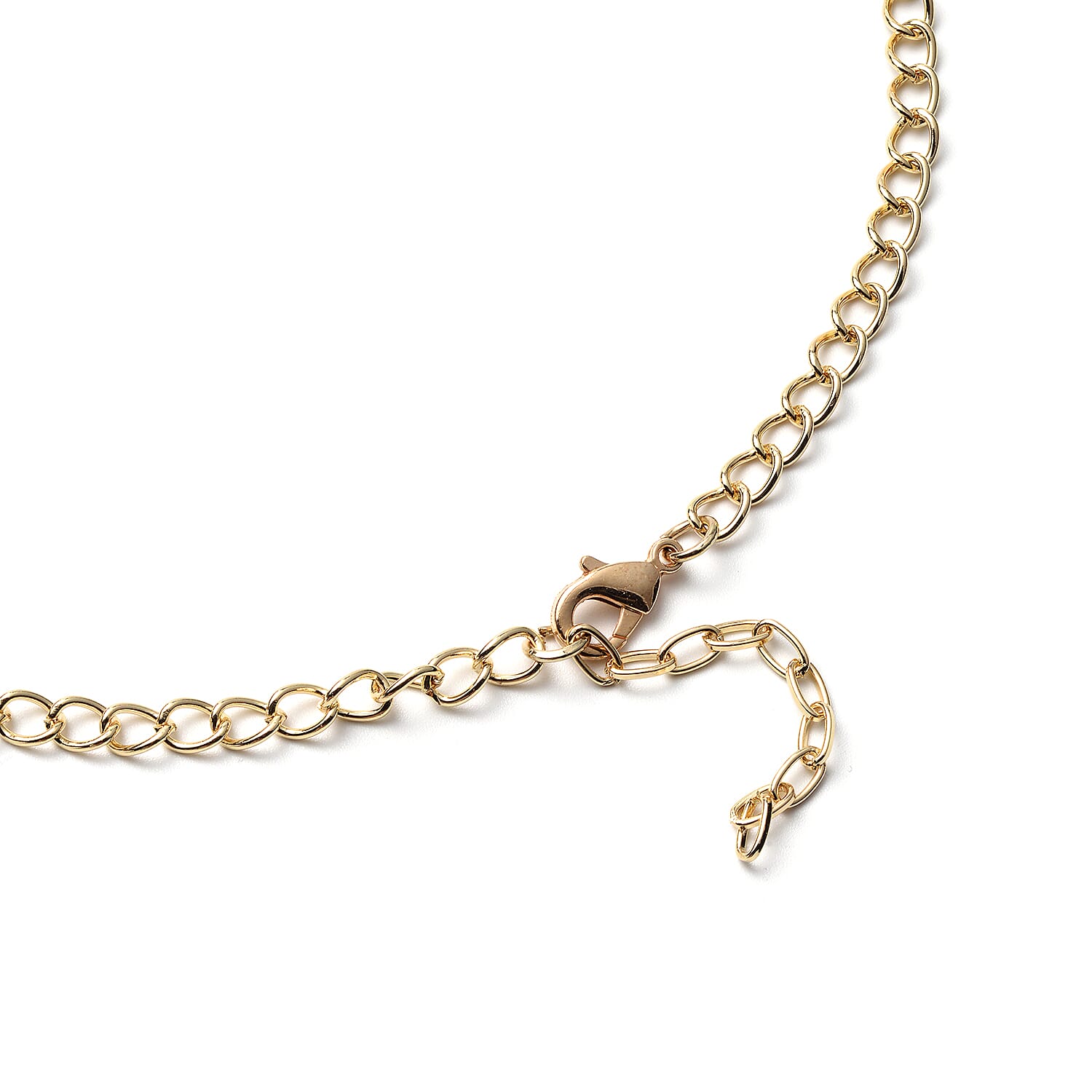 Simulated Champagne Diamond and White Austrian Crystal Necklace 20-22 Inches in Goldtone