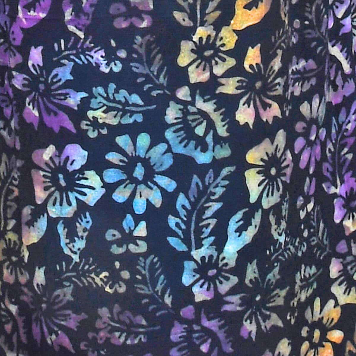 Handmade Black Floral Motif Pattern 100% Rayon Sarong image number 4