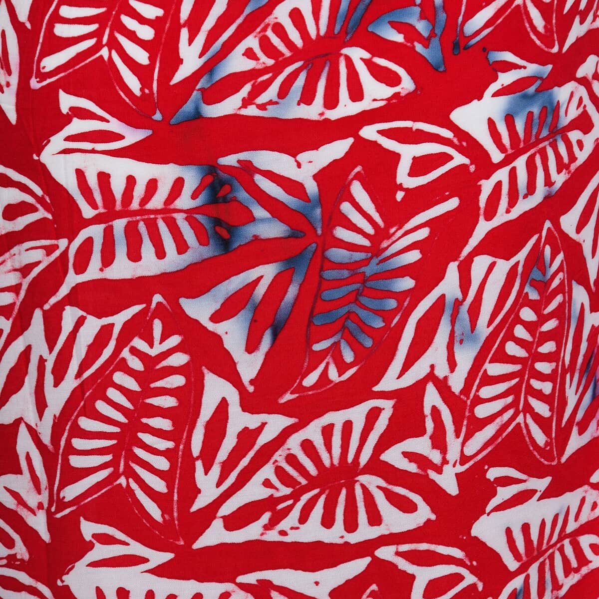 Handmade Red Leaf Motif Pattern 100% Rayon Sarong image number 4