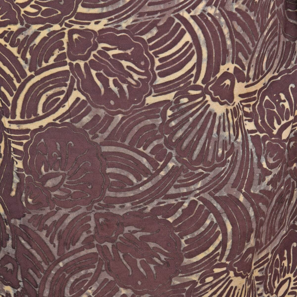 Handmade Brown Shell Motif Pattern 100% Rayon Sarong image number 4