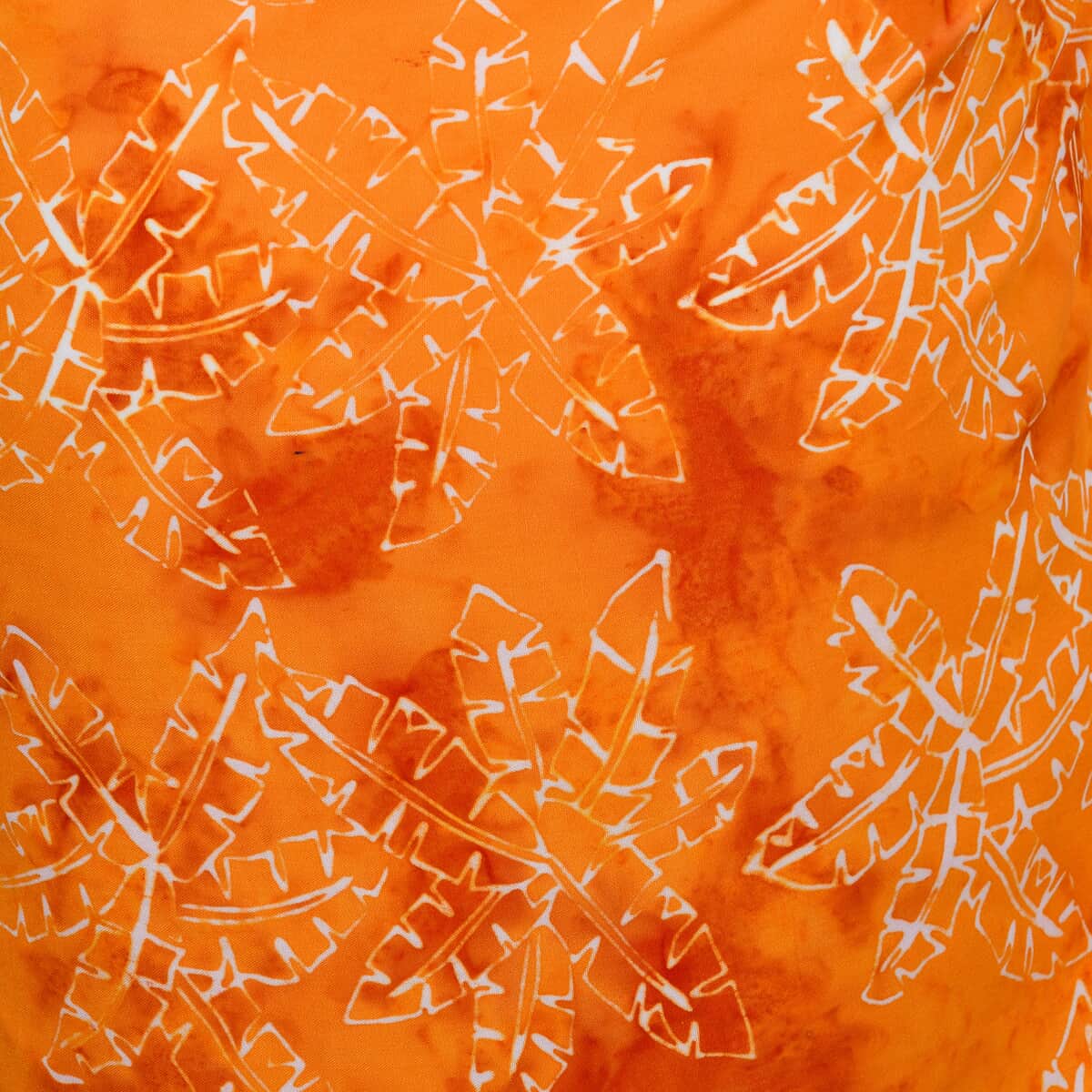 Handmade Orange Banana Leaf Motif Pattern 100% Rayon Sarong image number 4
