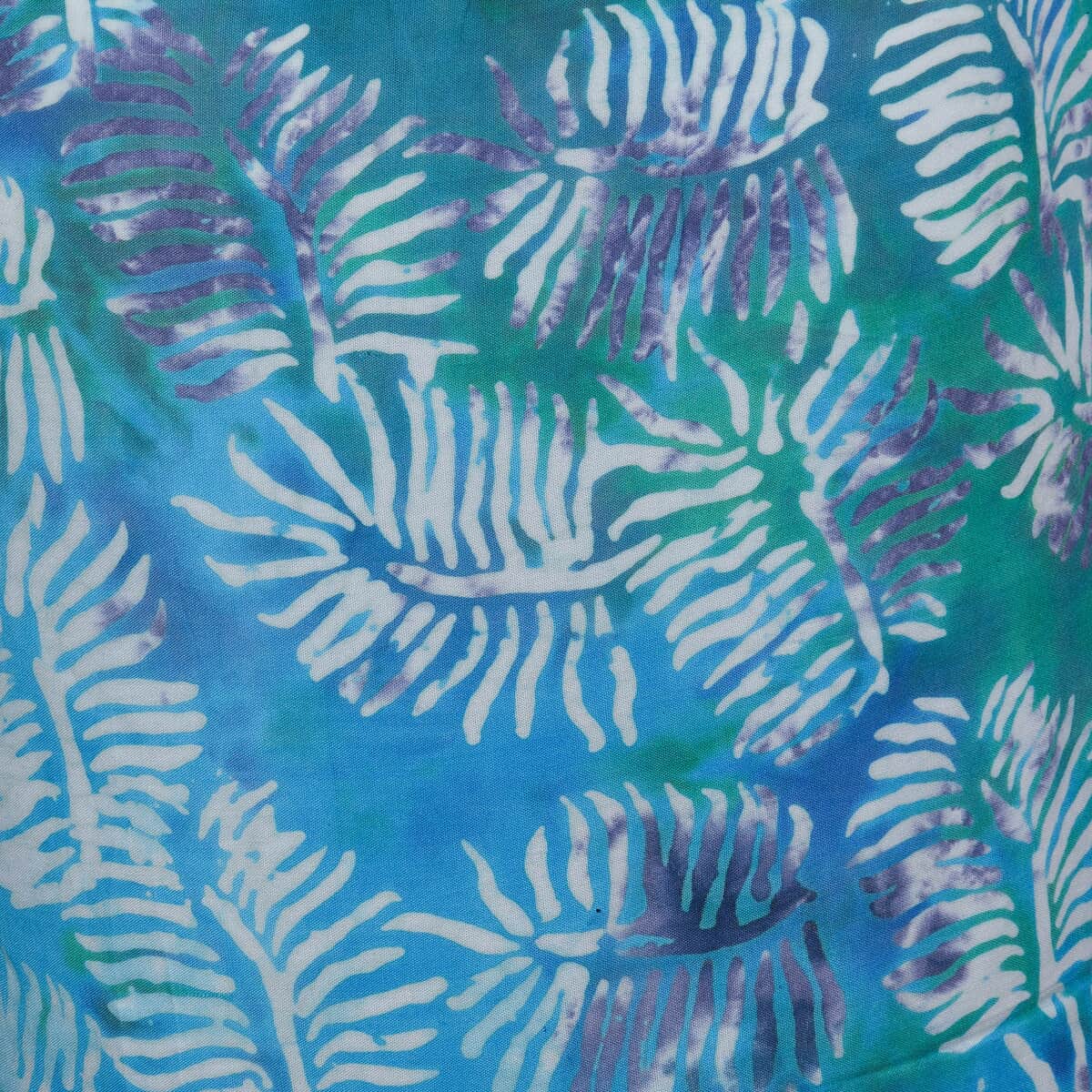 Handmade Sky Blue Leaf Motif Pattern 100% Rayon Sarong (66.9"x47.2") image number 4
