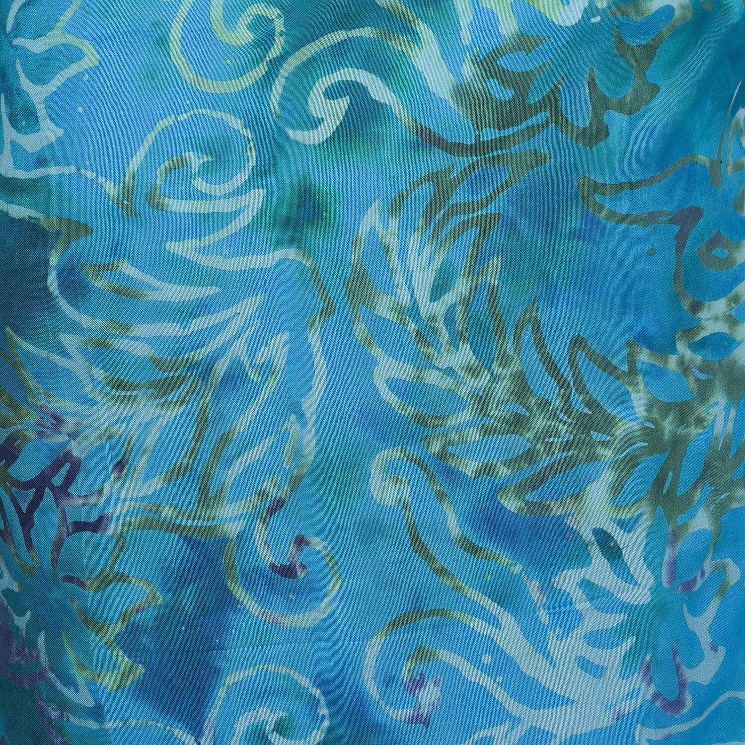 Handmade Turquoise Leaf Motif Pattern 100% Rayon Sarong
