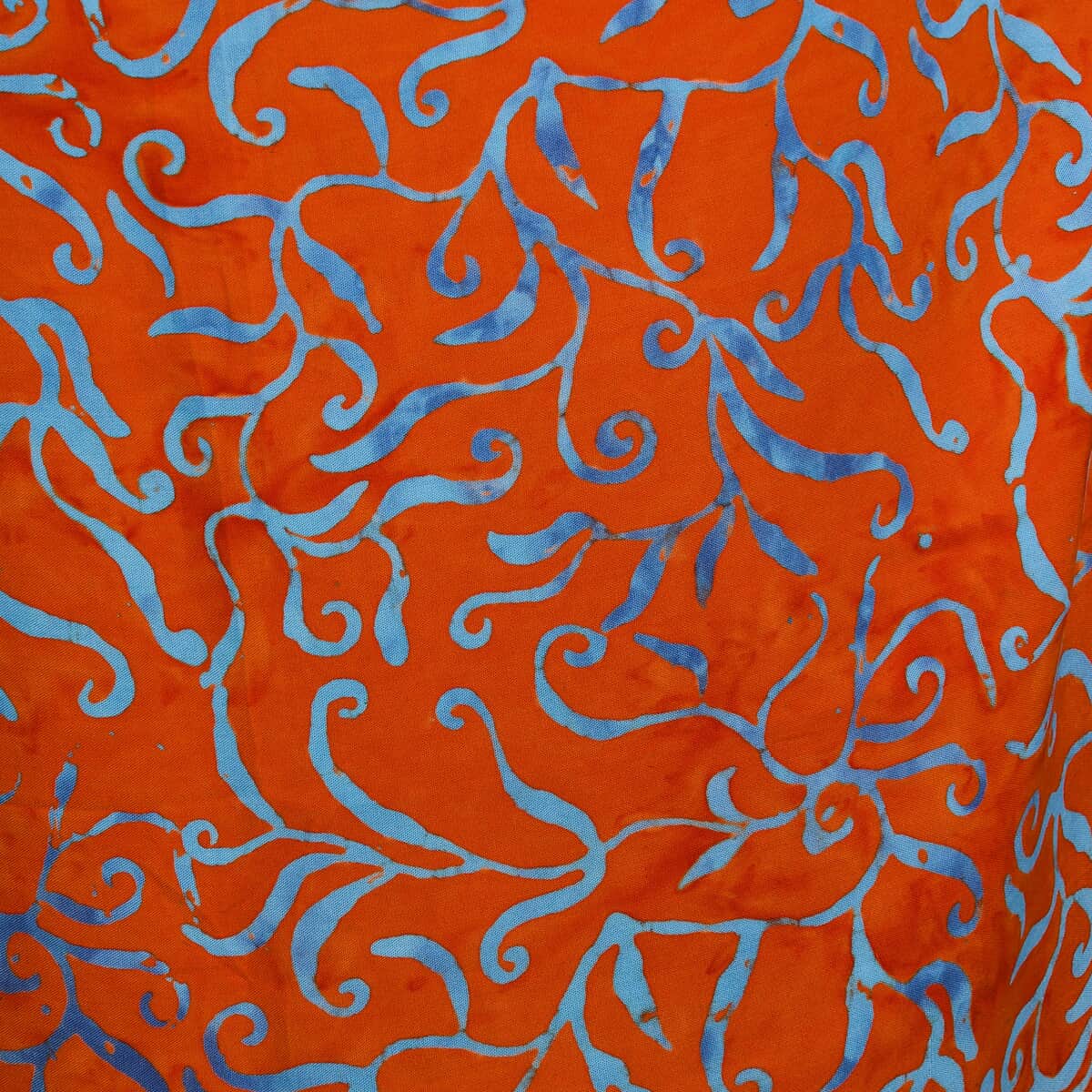 Handmade Orange Leaf Motif Pattern 100% Rayon Sarong image number 4