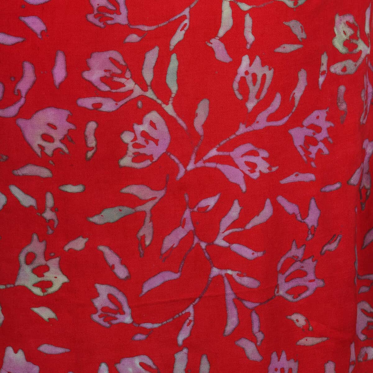 Handmade Red Floral Motif Pattern 100% Rayon Sarong image number 4