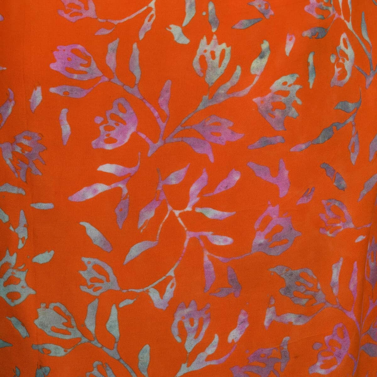 Handmade Golden Orange Floral Motif Pattern 100% Rayon Sarong | Women's Saron Wrap | Sarong Skirt | Beach Sarong Cover Up image number 4