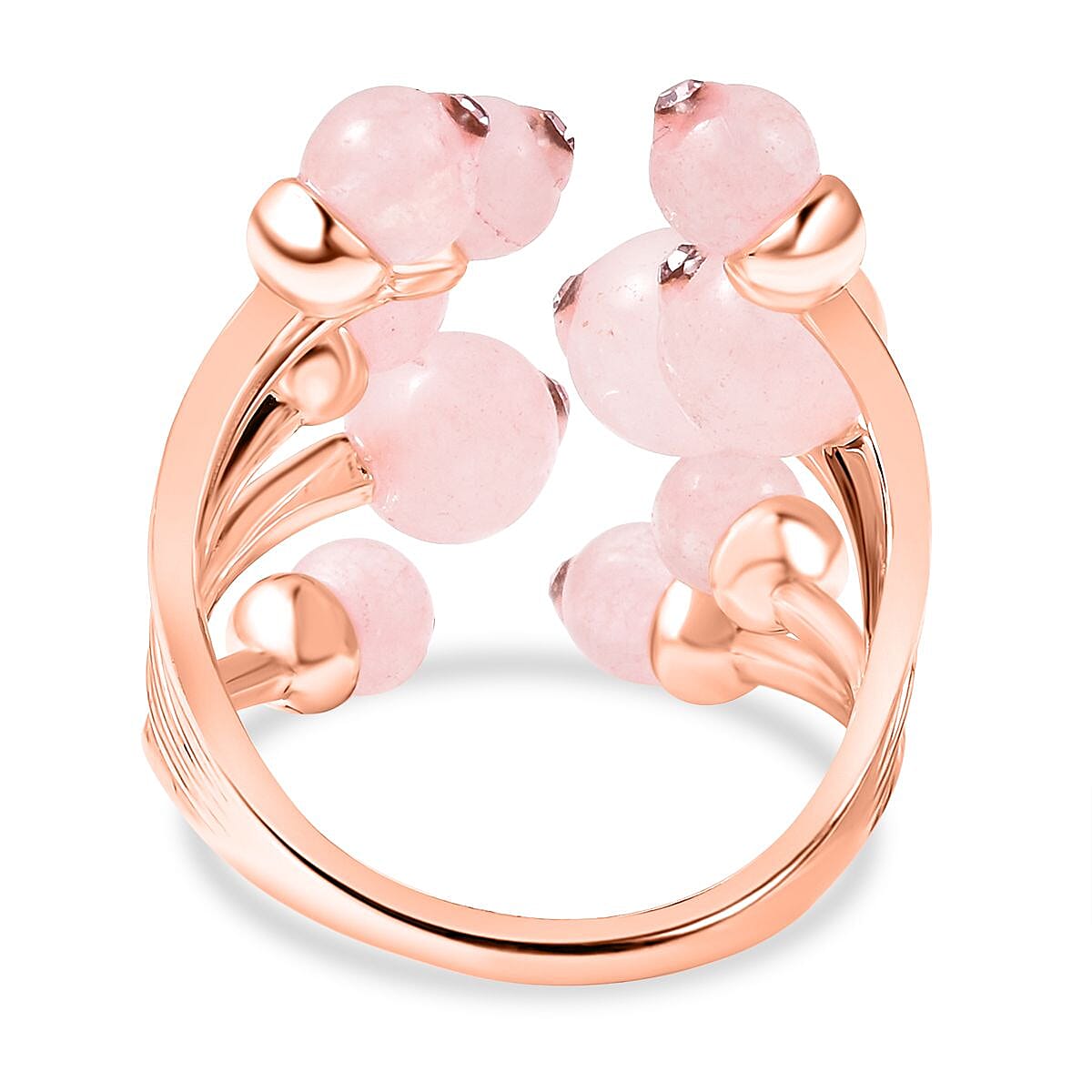 Rose Quartz 7.50 ctw Ring in Silvertone (Size 7)