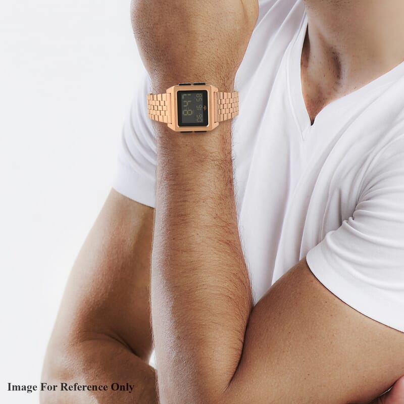 ADIDAS ARCHIVE_M1 Multi-function Digital Movement Square Dial Watch in ION Plated RG Over Stainless Steel (40mm)