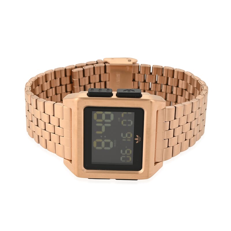 ADIDAS ARCHIVE_M1 Multi-function Digital Movement Square Dial Watch in ION Plated RG Over Stainless Steel (40mm)