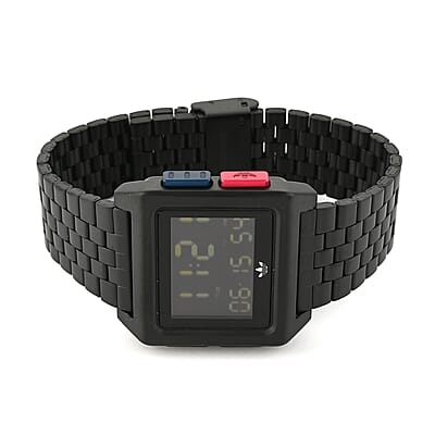 ADIDAS ARCHIVE_M1 Multi-function Digital Movement Square Dial Watch in ION Plated Black Over Stainless Steel (40mm)