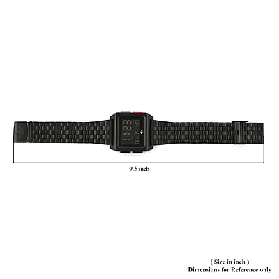 ADIDAS ARCHIVE_M1 Multi-function Digital Movement Square Dial Watch in ION Plated Black Over Stainless Steel (40mm)