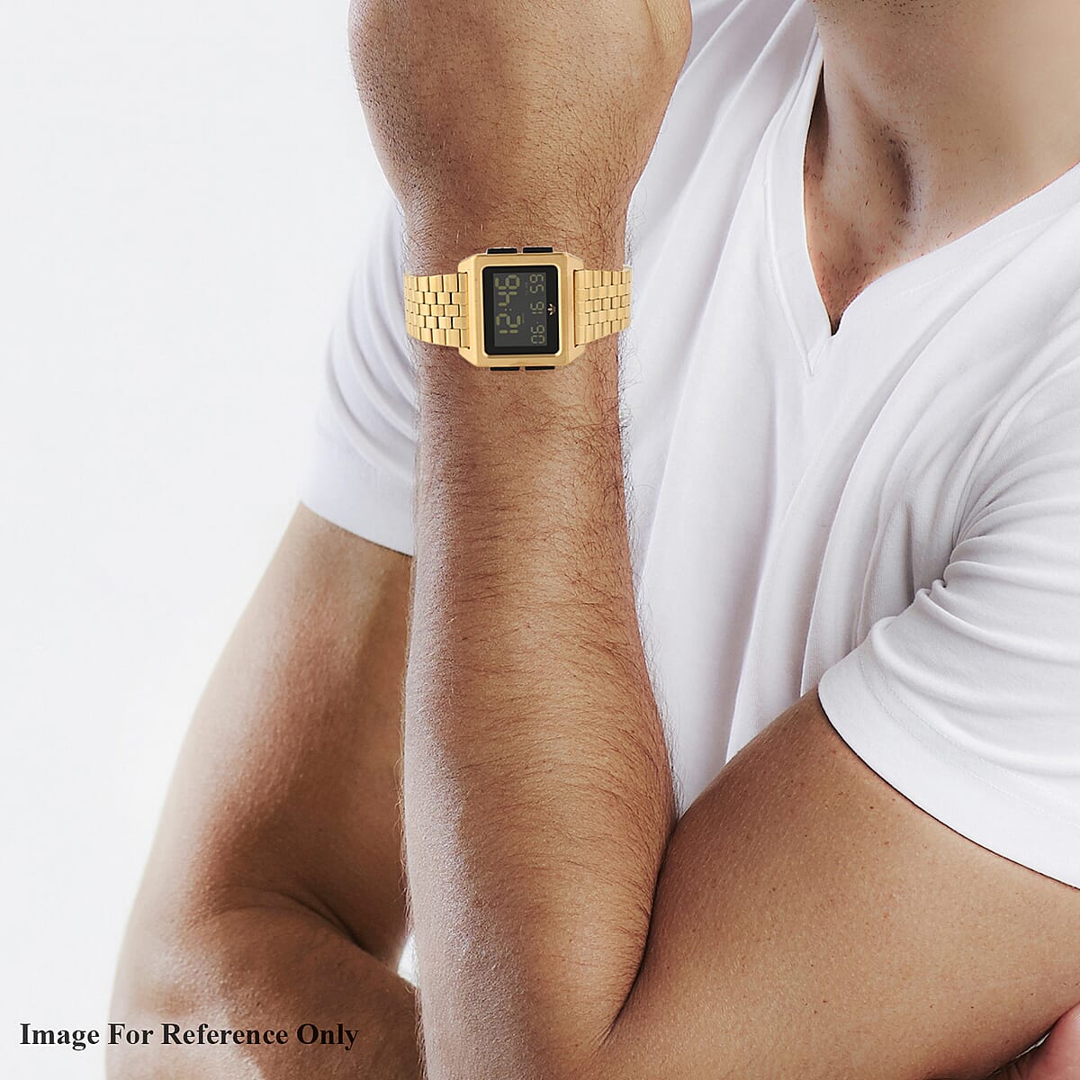 ADIDAS ARCHIVE_M1 Multi-function Digital Movement Square Dial Watch in ION Plated YG Over Stainless Steel (40mm) image number 1