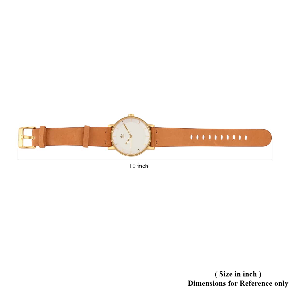 ADIDAS Japanese Movement Light Brown Genuine Leather Strap Watch in ION Plated YG Over Stainless Steel (40mm) image number 4