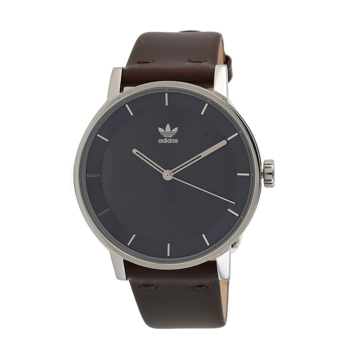ADIDAS Japanese Movement Brown Genuine Leather Strap Watch in Stainless Steel (40mm) image number 0
