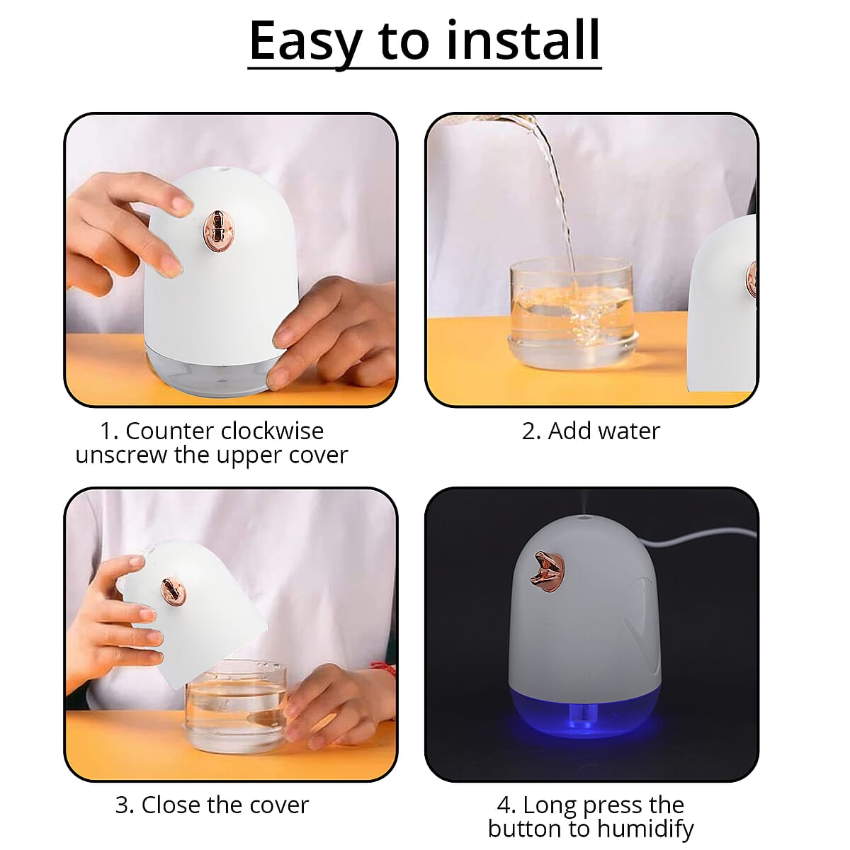 Portable Bird Design Inspired Mini Humidifier- Green (3.54"x3.94"x4.92") (330ml, DC 5V) image number 3