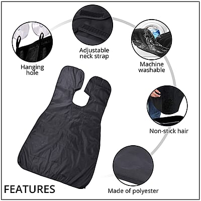 Male Beard Apron with 2 Suction Cup - Black