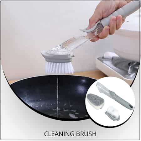 Buy Set of 3 Cleaning Brush - Gray (Includes: 1 Handle, 1 Brush Head, 1  Sponge Head) at ShopLC.