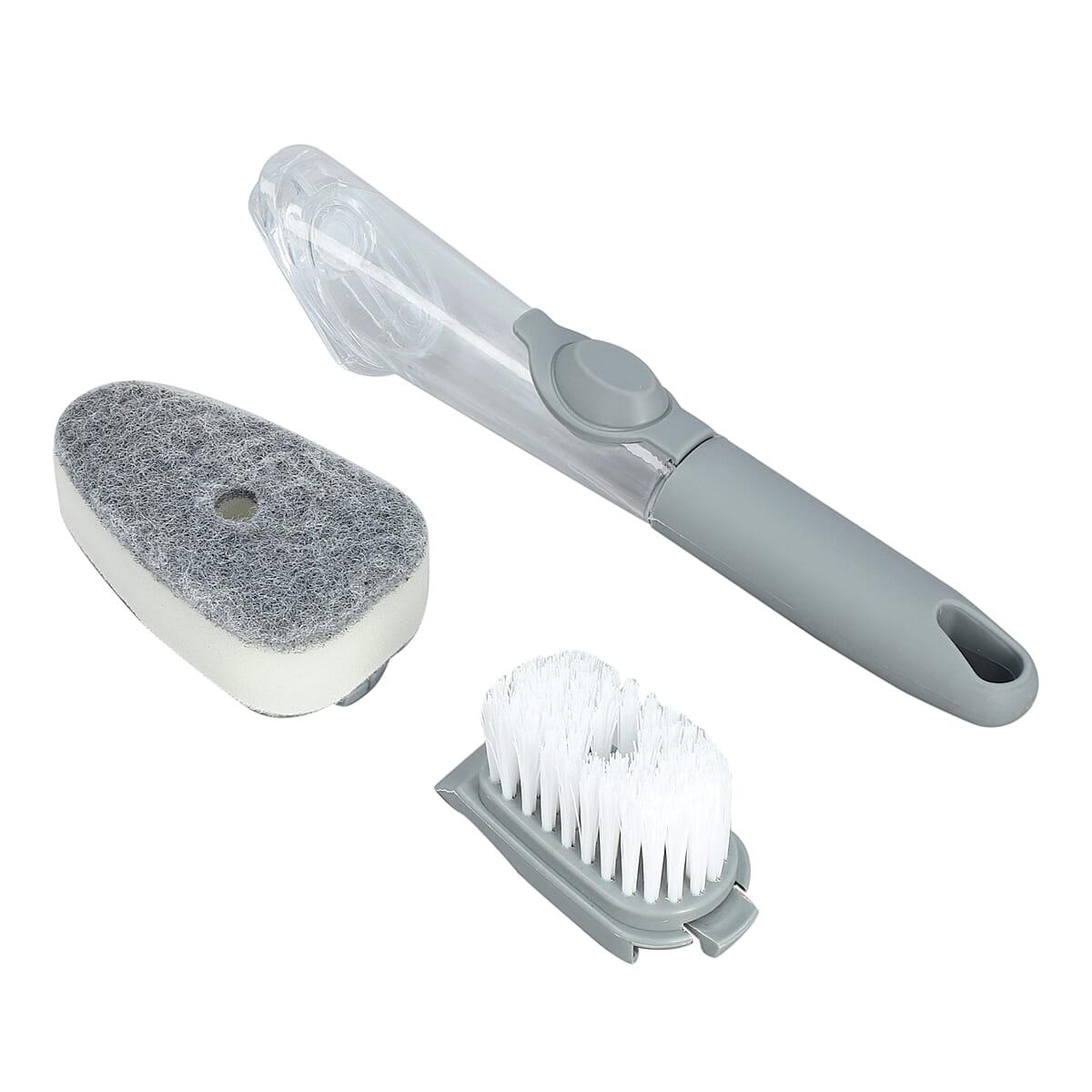 Set of 3 Cleaning Brush - Gray (Includes: 1 Handle, 1 Brush Head, 1 Sponge Head) image number 5