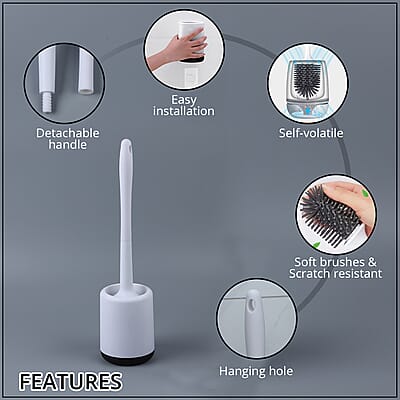 Black & White Toilet Brush with Holder