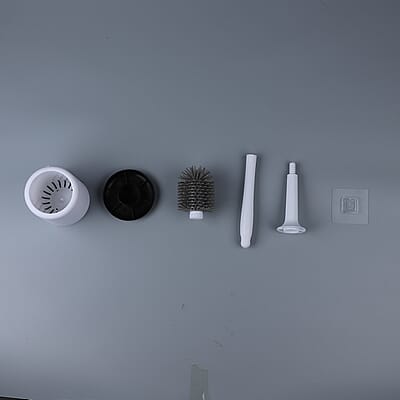 Black & White Toilet Brush with Holder