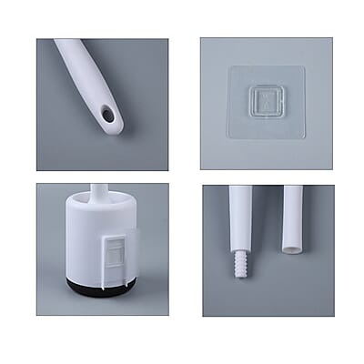 Black & White Toilet Brush with Holder