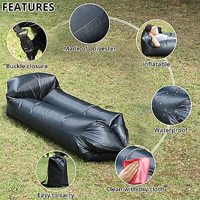 Air Sofa with Drawstring Bag -Black