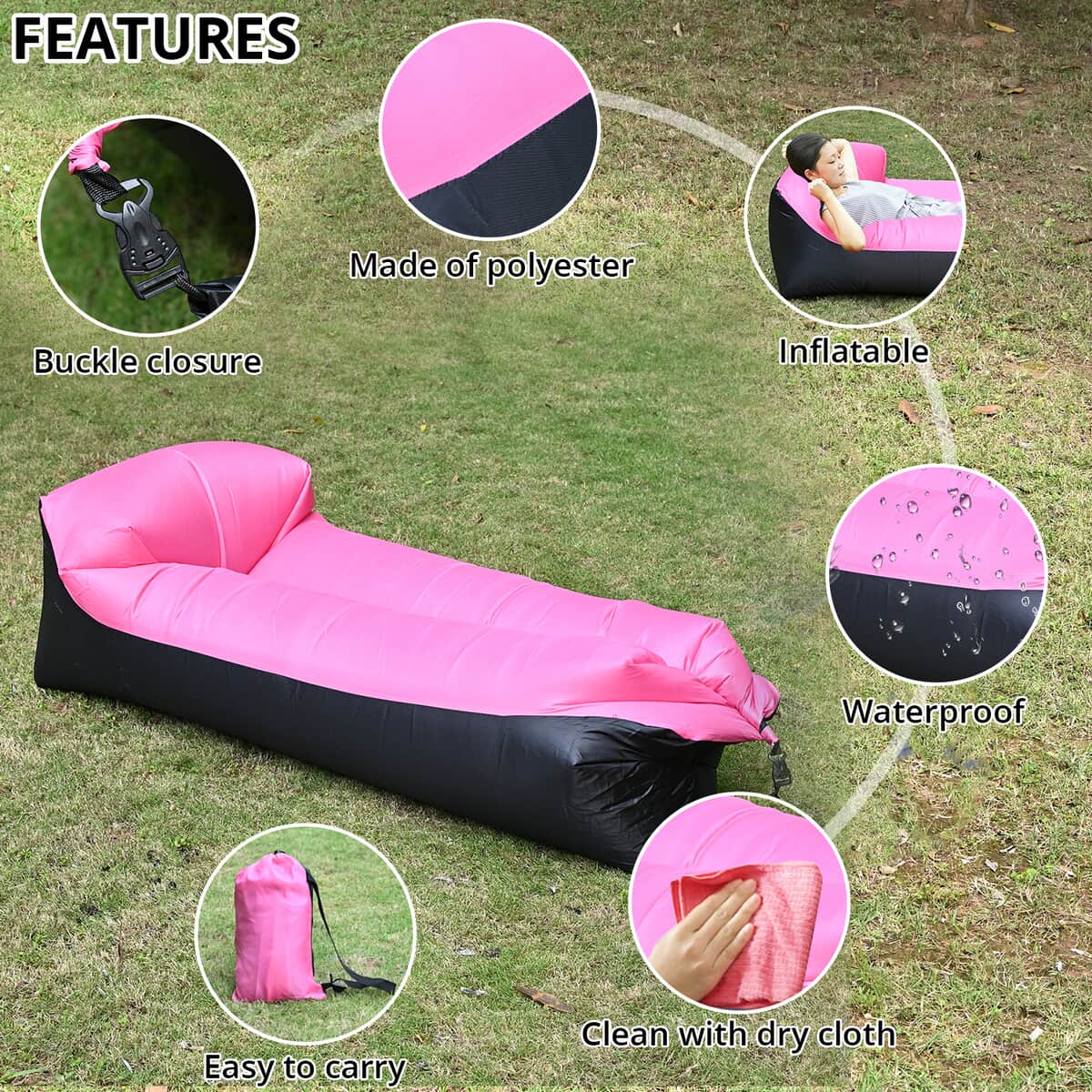 Air Sofa with Drawstring Bag -Pink image number 2