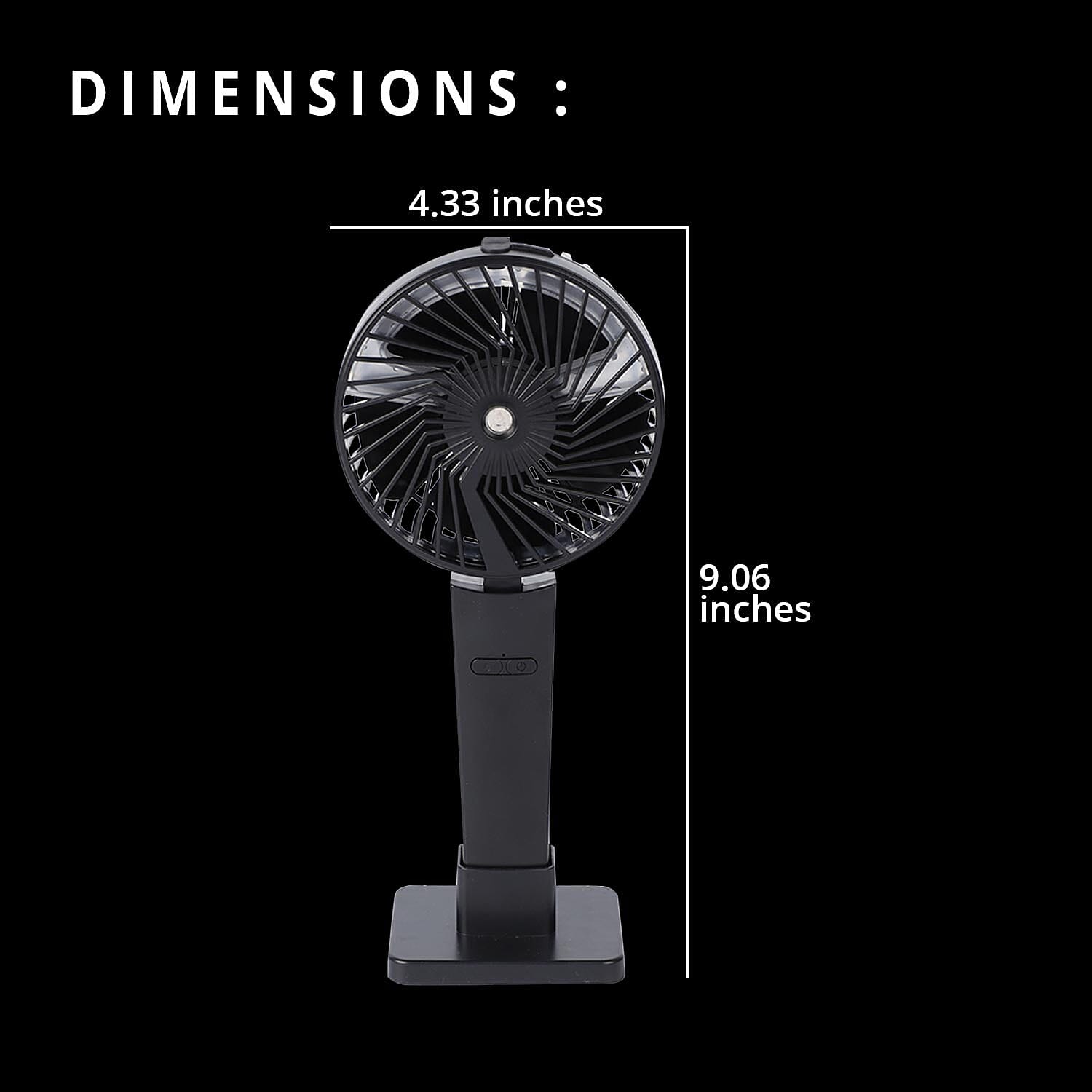 Black Spray Handheld Fan (1200mAh Battery Included)