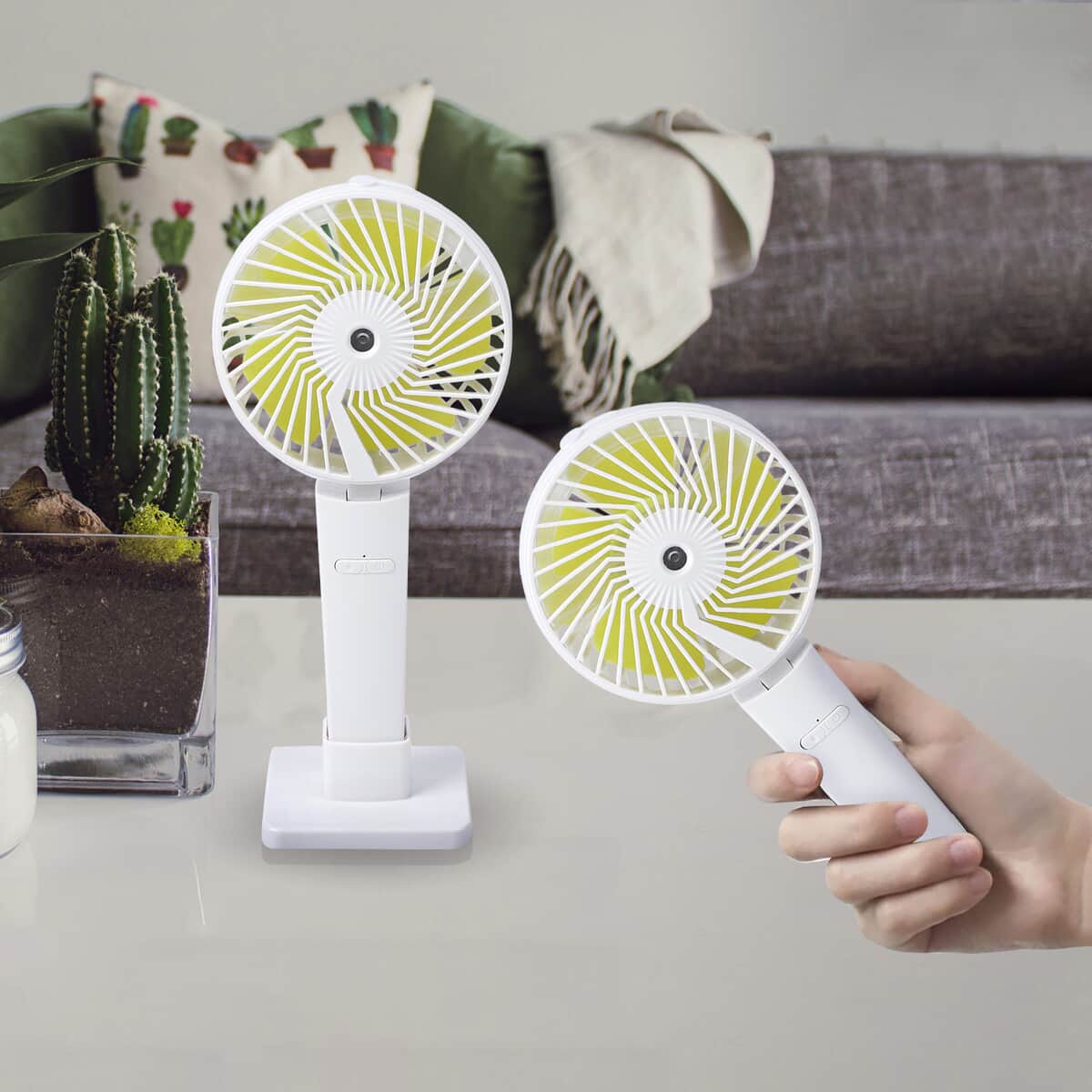 White Spray Handheld Fan (1200mAh Battery Included) image number 1