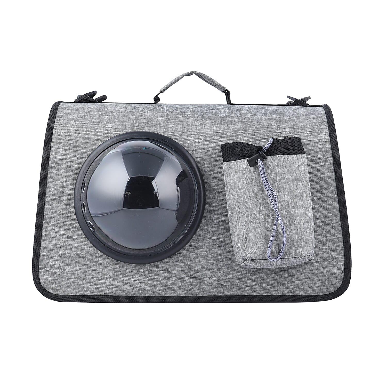 Gray Oxford Fabric Pet Bag with Adjustable Shoulder Strap