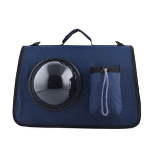 Navy Oxford Fabric Pet Bag with Adjustable Shoulder Strap