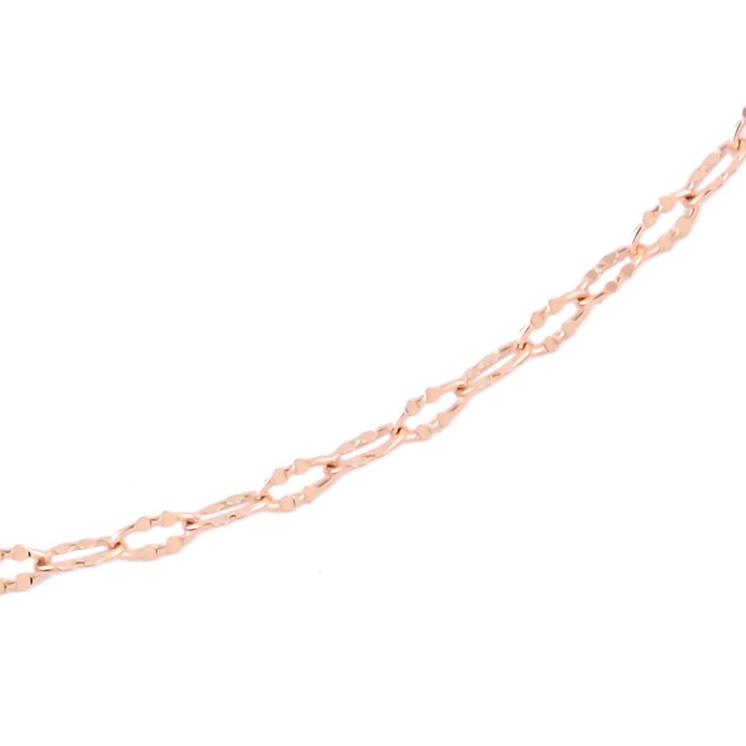 Italian Oval Daisy Chain 36 Inches in 14K Rose Gold  Over Sterling Silver 3.20 Grams