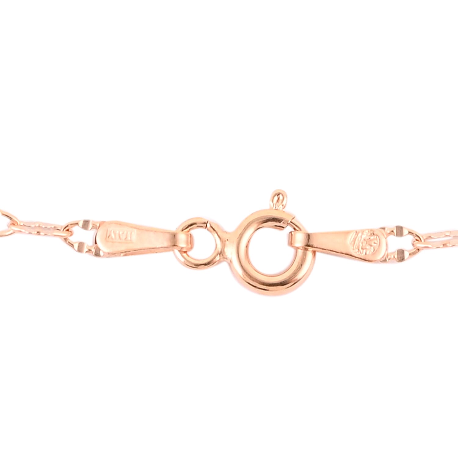 Italian Oval Daisy Chain 36 Inches in 14K Rose Gold  Over Sterling Silver 3.20 Grams