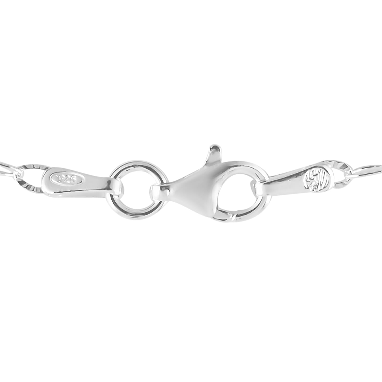 Italian Diamond Cut Oval Link Chain 30 Inches in Sterling Silver 2.90 Grams