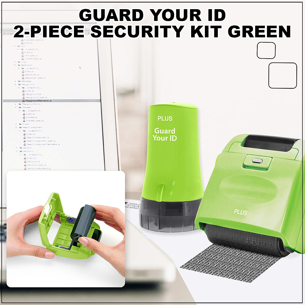 Guard your ID 2-Piece Security Kit White- Includes One Wide Roller and One Advanced Roller image number 1