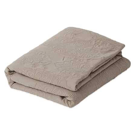 SYMPHONY HOME Beige Quilted Matelasse Cotton Bedspread and 2 Pillowcases - Queen image number 4