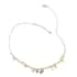 Silver and Gold Celestial Star Charms and Diamond Cut Beaded Draped Layered Necklace (16 Inches) in 14K YG Over and Sterling Silver 4.50 Grams image number 1