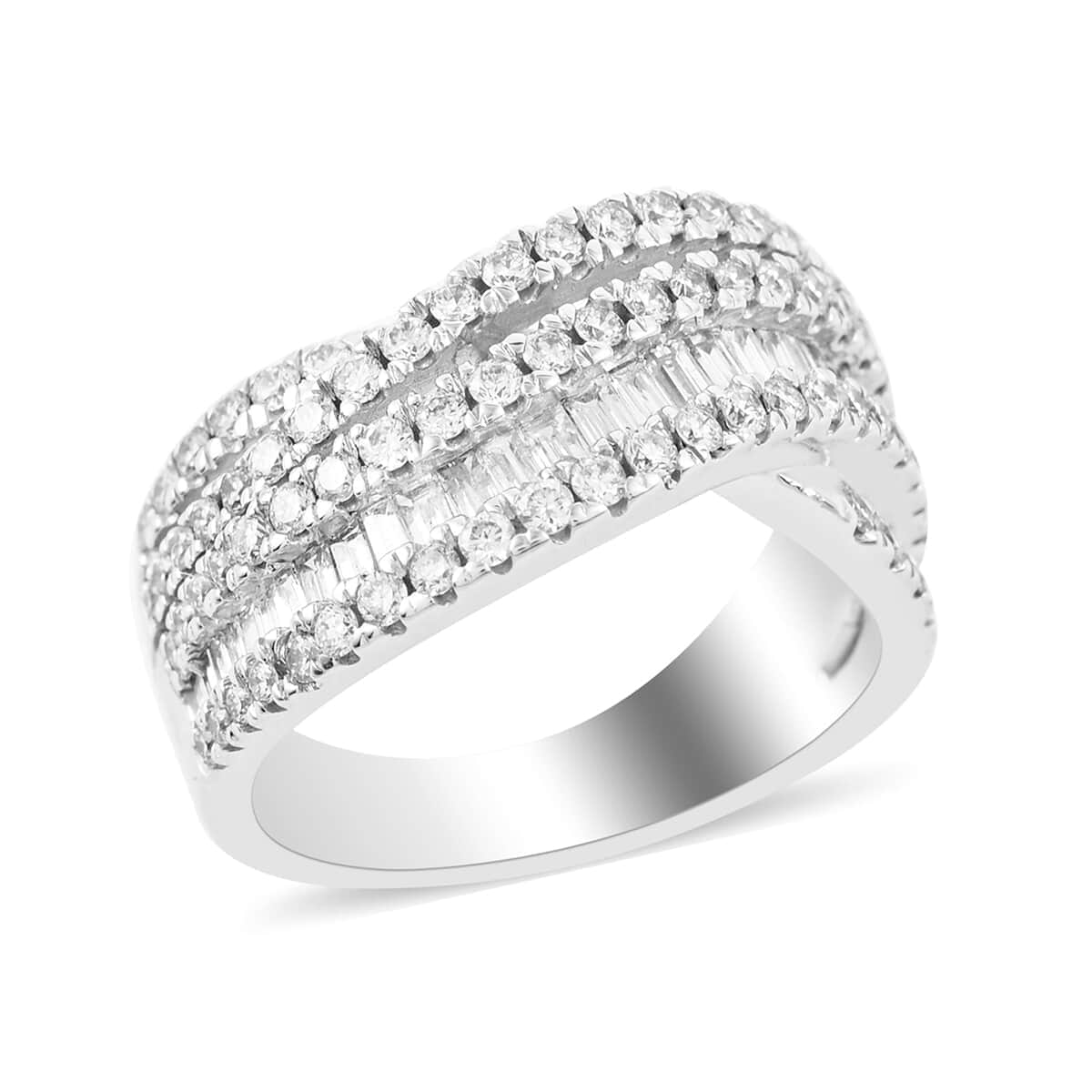 NY Closeout 14K White Gold G SI1 Diamond Ring (Size 7.0) 8.30 Grams 1.33 ctw image number 0