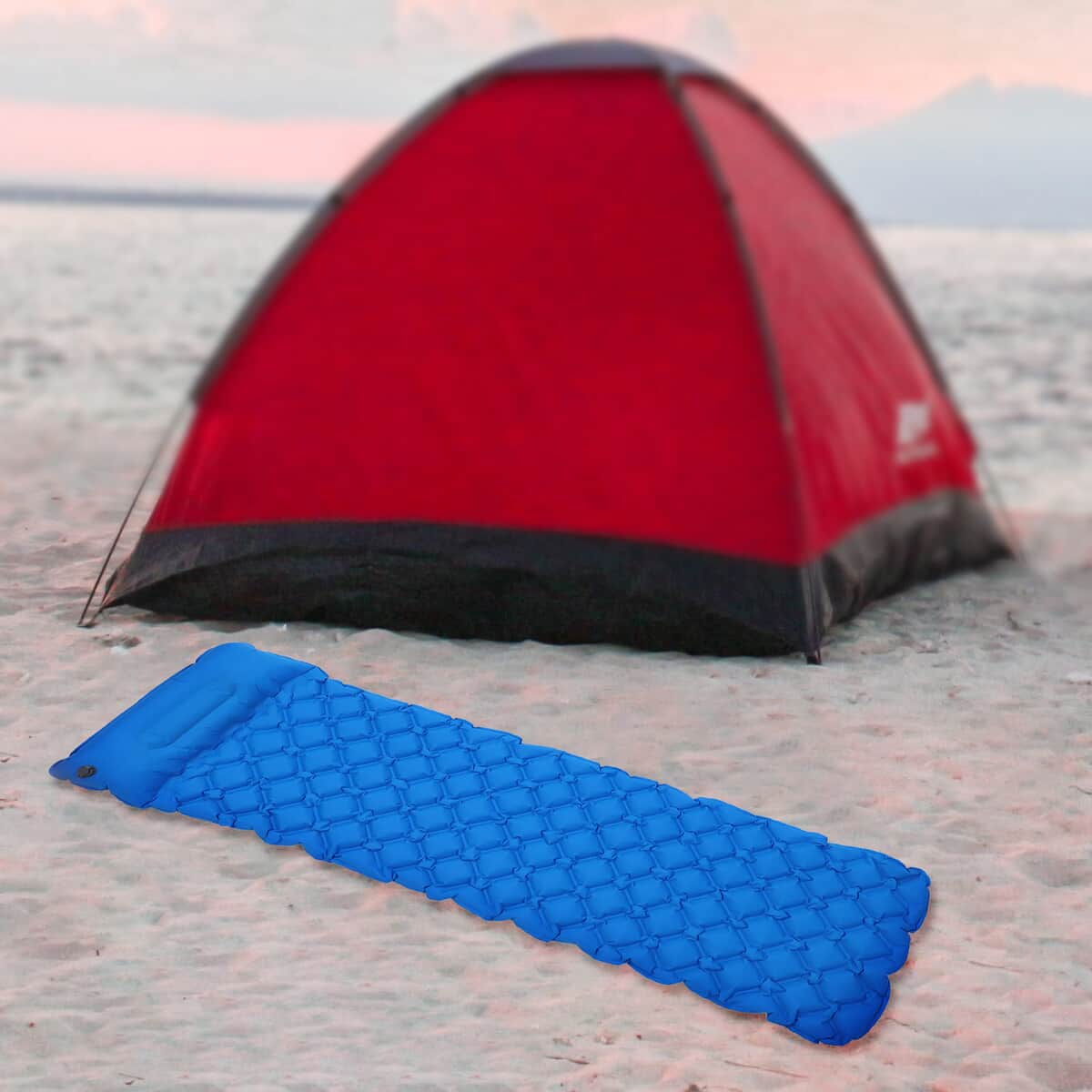 Blue Inflating Camping Sleeping Mat image number 1