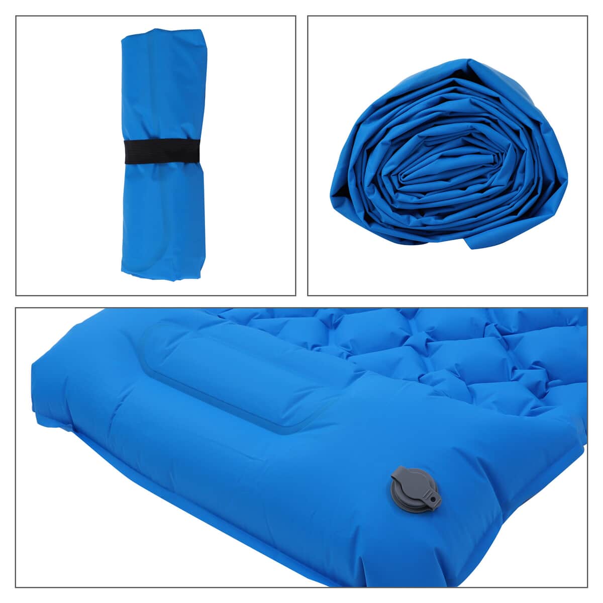 Blue Inflating Camping Sleeping Mat image number 4